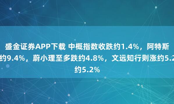 盛金证券APP下载 中概指数收跌约1.4%，阿特斯跌约9.4%，蔚小理至多跌约4.8%，文远知行则涨约5.2%