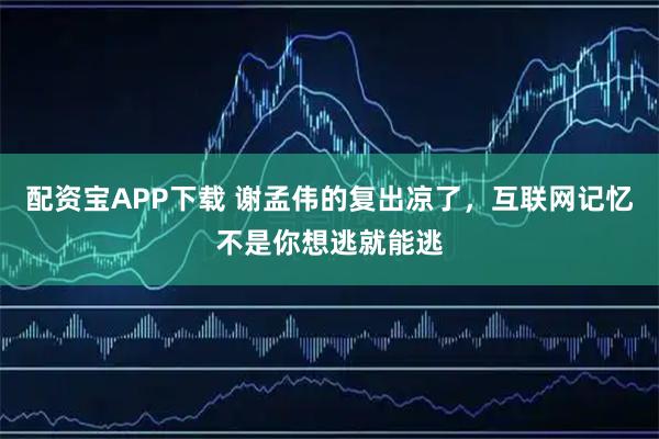 配资宝APP下载 谢孟伟的复出凉了，互联网记忆不是你想逃就能逃