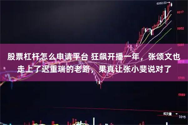 股票杠杆怎么申请平台 狂飙开播一年，张颂文也走上了迟重瑞的老路，果真让张小斐说对了