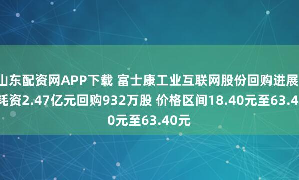 山东配资网APP下载 富士康工业互联网股份回购进展: 已耗资2.47亿元回购932万股 价格区间18.40元至63.40元